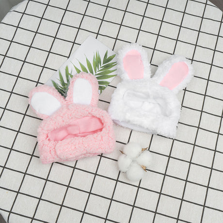 2 Pcs Pink Adorable Bunny Ears Cat Hat – Soft Plush Pet Costume Headband for Cats