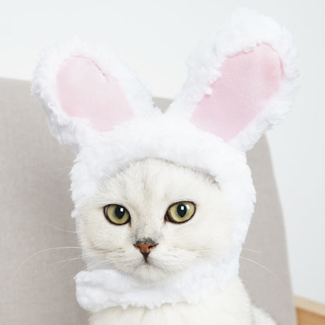 2 Pcs Pink Adorable Bunny Ears Cat Hat – Soft Plush Pet Costume Headband for Cats