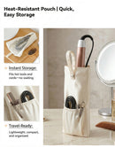 Beige Heat-Resistant Styling Tool Organizer – Compact, Hanging Storage Pouch for Hair Tools