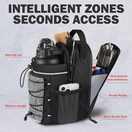 Black Magnetic Water Bottle Holster – Large-Capacity, Crossbody Carry Pouch for Outdoor & Gym Use