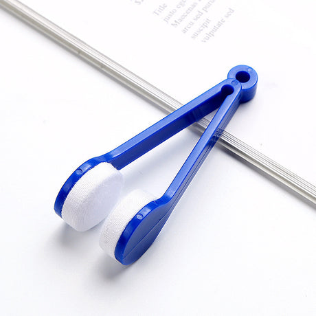 10 Pcs Blue Portable Eyeglass Cleaning Clip - Dual-Sided Microfiber Tongs for Safe, Streak-Free Lens Care