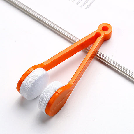 10 Pcs Orange Portable Eyeglass Cleaning Clip - Dual-Sided Microfiber Tongs for Safe, Streak-Free Lens Care