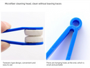 10 Pcs Orange Portable Eyeglass Cleaning Clip - Dual-Sided Microfiber Tongs for Safe, Streak-Free Lens Care