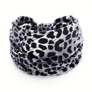 White Leopard print Yoga Headband – Elastic Sweat-Wicking Hairband for Women