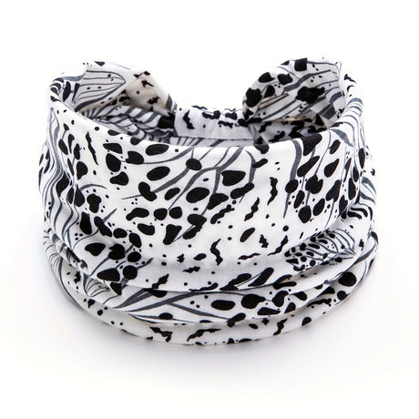 White Polka dot pattern Yoga Headband – Elastic Sweat-Wicking Hairband for Women