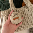 Brown Handcrafted Crochet Tote Bag – Vintage-Style Woven Cotton-Yarn Look Bag