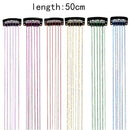 Colorful Laser Iridescent Hair Extensions – 12-Piece Clip-In Highlight Strands (High-Temperature Fiber)