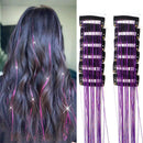 Purple Laser Iridescent Hair Extensions – 12-Piece Clip-In Highlight Strands (High-Temperature Fiber)