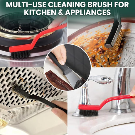 Set A Multi-Use Heavy-Duty Cleaning Brush Set – 12-Piece Hard Bristle Tool Kit for Kitchen, Bathroom & Tight Spaces