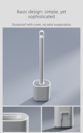 Black Wall-Mountable Toilet Brush Set – Soft-Tip 360° Cleaning System