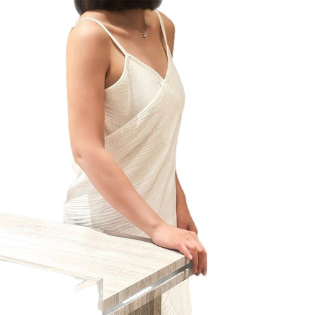 White Linen-Feel Cotton Gauze Bath Wrap – Lightweight, Breathable & Absorbent (65×170 cm)