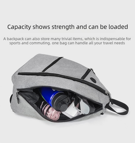 Grey Pickleball Multi-Sport Backpack – Oxford Fabric, Dual-Carry, Smart-Organized