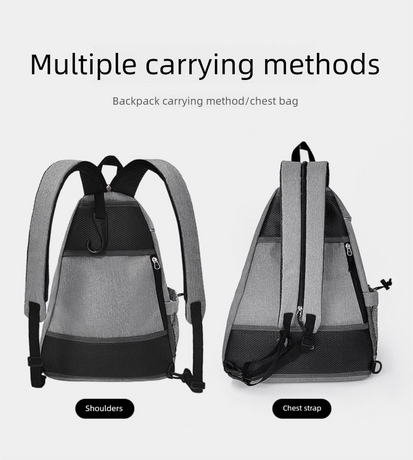 Grey Pickleball Multi-Sport Backpack – Oxford Fabric, Dual-Carry, Smart-Organized