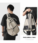 Beige Pickleball Multi-Sport Backpack – Oxford Fabric, Dual-Carry, Smart-Organized