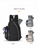 Beige Pickleball Multi-Sport Backpack – Oxford Fabric, Dual-Carry, Smart-Organized