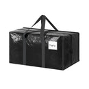 1 Pack Extra Heavy Duty Large Moving Bags with Strong Zipper & Comfortable Handles, Sturdy & Durable Clothes Storage Bags Totes Bins,  Packing Moving Boxes for Clothes, Bedding, Dorm & Travel, Black