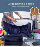 1 Pack Extra Heavy Duty Large Moving Bags with Strong Zipper & Comfortable Handles, Sturdy & Durable Clothes Storage Bags Totes Bins,  Packing Moving Boxes for Clothes, Bedding, Dorm & Travel, Black