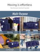 4 Pack Extra Heavy Duty Large Moving Bags with Strong Zipper & Comfortable Handles, Sturdy & Durable Clothes Storage Bags Totes Bins,  Packing Moving Boxes for Clothes, Bedding, Dorm & Travel, Dark Blue