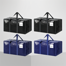4 Pack ( 2 Dark Blue+2 Black ) Extra Heavy Duty Large Moving Bags with Strong Zipper & Comfortable Handles, Sturdy & Durable Clothes Storage Bags Totes Bins,  Packing Moving Boxes for Clothes, Bedding, Dorm & Travel,