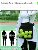Black Mesh Ball Waist Bag - Large Capacity Portable Pickleball & Tennis Ball Carrier with Adjustable Belt & Inner Pocket - Lightweight Sports Storage Pouch for Training & Outdoor Play