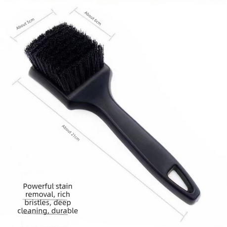White Car Tire & Detailing Brush  - 2-Pack Stiff Bristle Scrubber for Wheels, Mats, and Upholstery