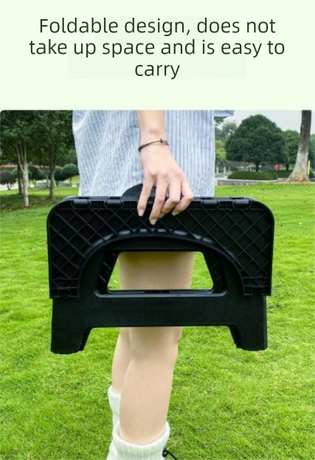 Black  Large Portable Folding Camping Toilet Stool - Capacity Emergency Potty for Car, Outdoor Travel, and Hiking