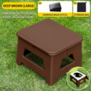 Brown  Large Portable Folding Camping Toilet Stool - Capacity Emergency Potty for Car, Outdoor Travel, and Hiking