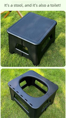 Brown  Large Portable Folding Camping Toilet Stool - Capacity Emergency Potty for Car, Outdoor Travel, and Hiking