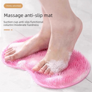 Pink 3-piece set  (2-Pack Silicone Foot & Back Scrubber Mat with Suction Cups + 1 Premium Lace Bath Loofah Sponge Set) - Non-Slip Foot Massager & Exfoliating Shower Set