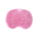 Pink 3-piece set  (2-Pack Silicone Foot & Back Scrubber Mat with Suction Cups + 1 Premium Lace Bath Loofah Sponge Set) - Non-Slip Foot Massager & Exfoliating Shower Set
