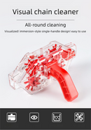 Red Transparent Bicycle Chain Cleaner with Visualization Design - Immersion Wash Tool for Road & Mountain Bikes + Bonus Cleaning Brush