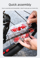 Red Transparent Bicycle Chain Cleaner with Visualization Design - Immersion Wash Tool for Road & Mountain Bikes + Bonus Cleaning Brush