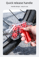 Red Transparent Bicycle Chain Cleaner with Visualization Design - Immersion Wash Tool for Road & Mountain Bikes + Bonus Cleaning Brush