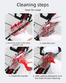 Red Transparent Bicycle Chain Cleaner with Visualization Design - Immersion Wash Tool for Road & Mountain Bikes + Bonus Cleaning Brush