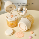 Beige 3-in-1 Pill Cutter, Crusher & Organizer Box with Built-in Water Cup - Portable Medicine Storage Container with Precision Quarter/Half Splitter