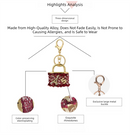 Blue Sparkling Rhinestone Lock Keychain - 3D Mini Handbag Charm with Alloy & Canvas Detail, Perfect Gift for Her