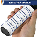 2-Pack White Anti-Slip PU Overgrip Tape for Pickleball, Tennis & Badminton Rackets - Sweat-Absorbing Handle Wrap with Perforated Design