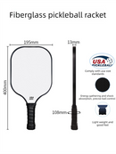 Black Fiberglass Pickleball Paddle - Lightweight 215g with Anti-Slip TPU Grip for Outdoor Sports
