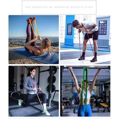 5-piece TPE Resistance Band Set - Heavy Duty Fitness Loop Bands for Strength Training, Yoga & Stretching with Carry Bag