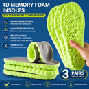 3 Pairs Green and Grey 4D Cloud Insoles for Men and Women Insoles Super Soft Anti-Fatigue, Shock Absorption, Relieve Foot Pain  (AU 8–9 )