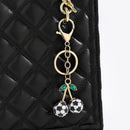 2 Pcs Black and white soccer ball design Creative Sports Ball Cherry Keychain – Cute Resin Charm for Car Keys, Bags & Backpacks