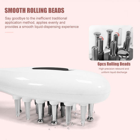 White Smart Scalp Massage Comb with EMS, LED Light Therapy & Vibration – Rechargeable Hair Growth Applicator