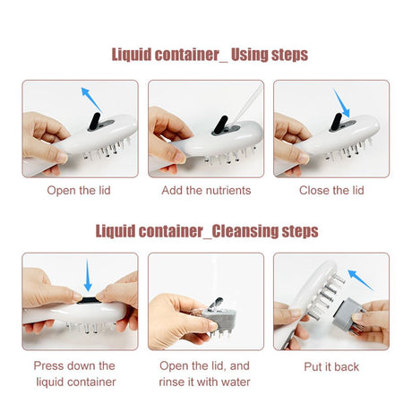 White Smart Scalp Massage Comb with EMS, LED Light Therapy & Vibration – Rechargeable Hair Growth Applicator