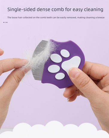 2 Pcs Dark Blue Gentle Pet Face & Flea Comb – Mini Grooming Tool for Cats & Dogs with Rounded Teeth