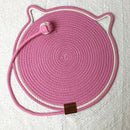 Pink Durable Cat Scratching Mat with Attached Toy Ball - Washable and Multi-Functional, Ideal for Cats' Scratching and Sleeping - 50cm Diameter