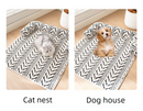 Grey Plush Pet Bed Mat - 60 x 80 cm Polyester Fibre - Thickened Soft Cushion, Scratch Resistant Surface, Non Slip Base for Cats and Dogs