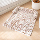 Brown Plush Pet Bed Mat - 60 x 80 cm Polyester Fibre - Thickened Soft Cushion, Scratch Resistant Surface, Non Slip Base for Cats and Dogs