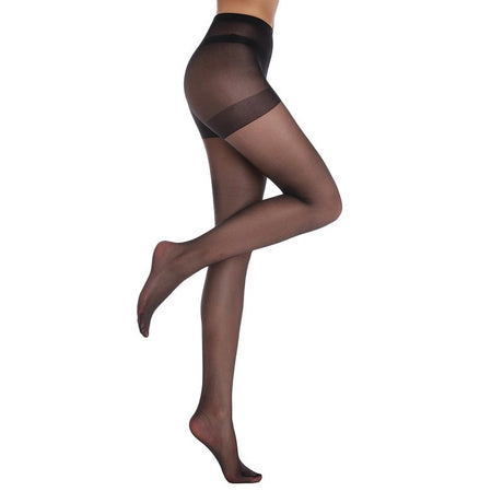 Size L 3 Pcs Black Women's 20 Denier Sheer Tights 3 Pack - Snag Resistant Nylon Elastane Pantyhose with Stretch Fit, Single Seam Design