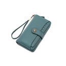 Blue Women's Long Zipper Wallet with Wristlet – Multi-Card Slots, Phone Compartment & Coin Pocket (200g)
