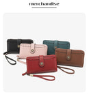 Pink Women's Long Zipper Wallet with Wristlet – Multi-Card Slots, Phone Compartment & Coin Pocket (200g)
